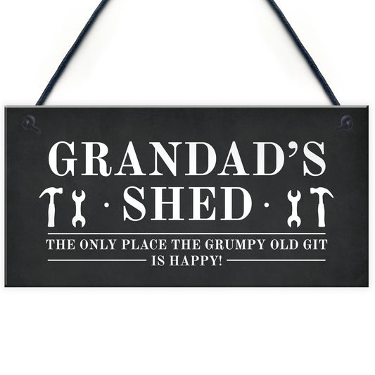 Funny Grandads Shed Sign Hanging Garden Man Cave Plaque