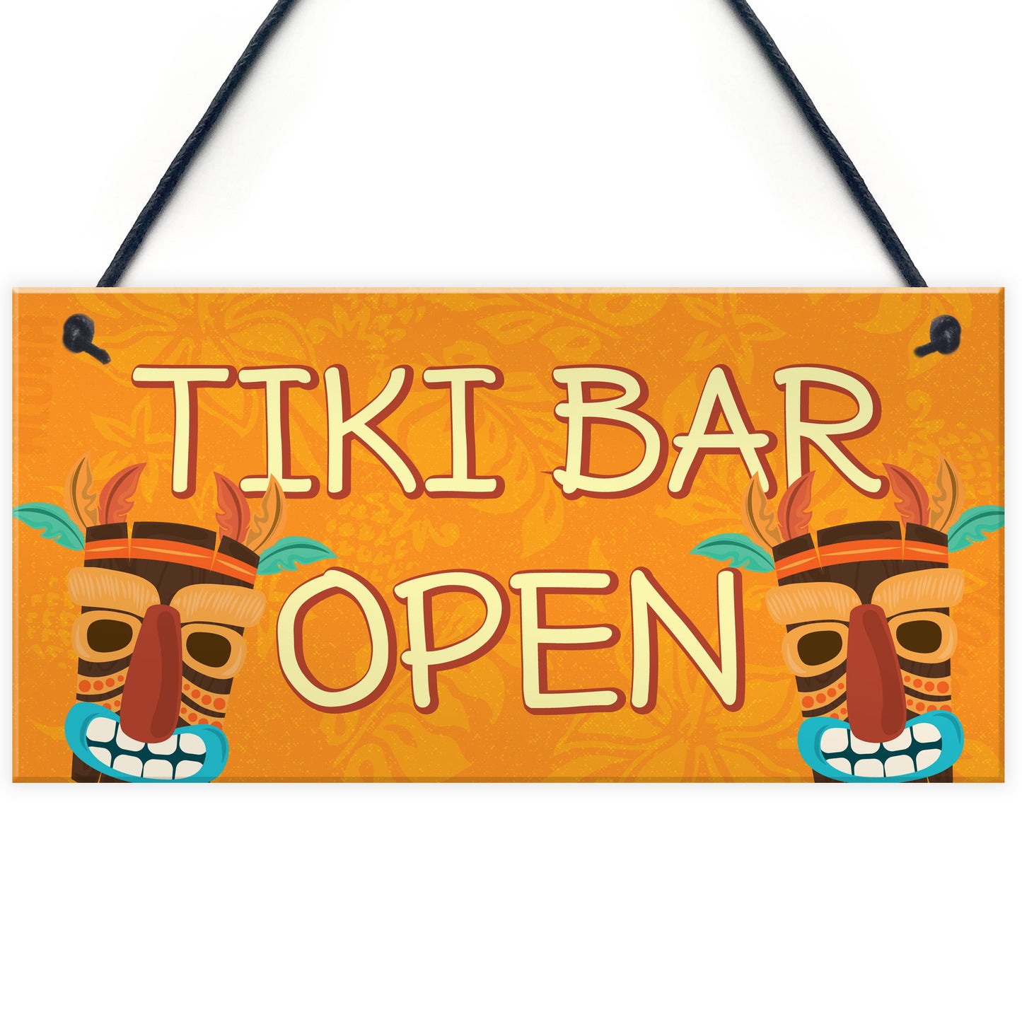 Tiki Bar OPEN Sign Novelty Decor Hanging Sign For Home Garden