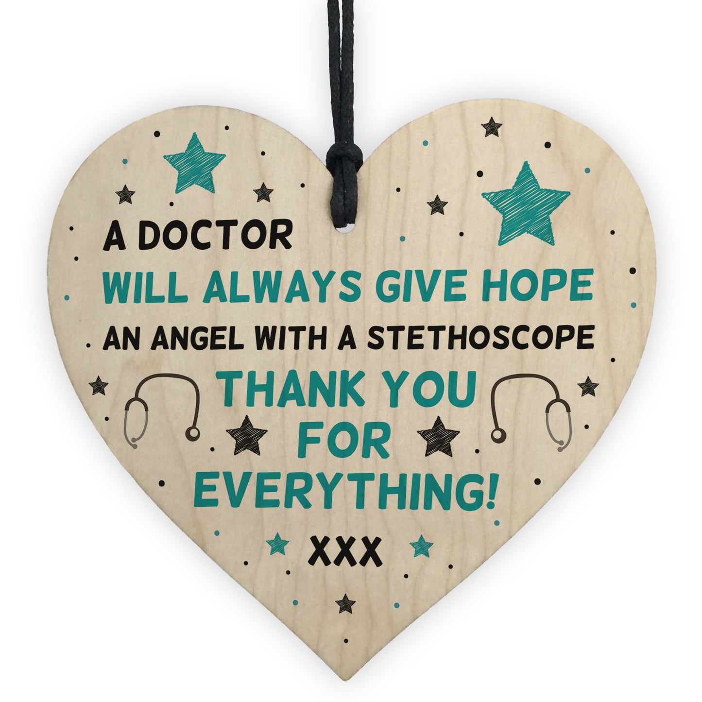 Special Thank You Gift For NHS Doctor Wooden Heart Hospital Gift