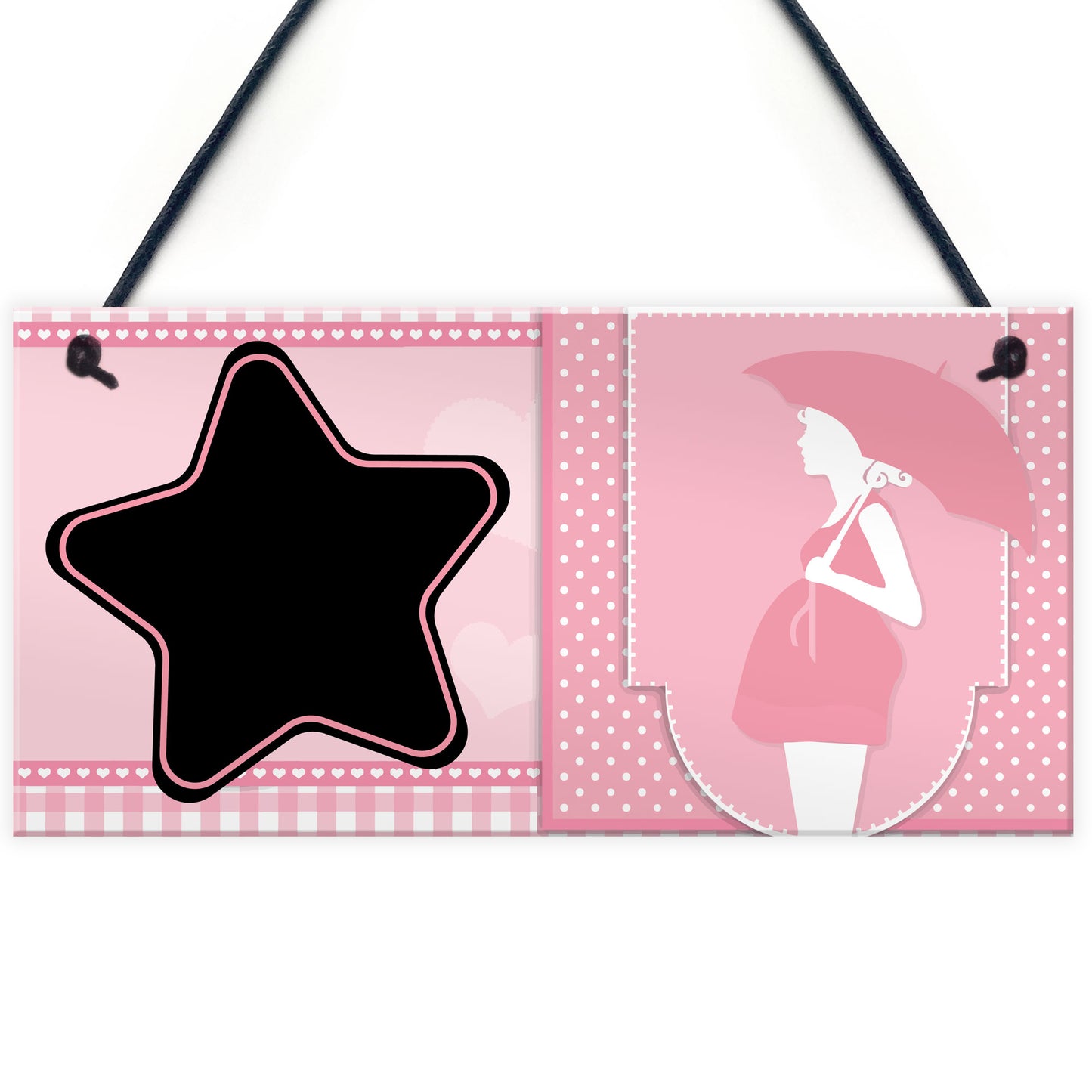 Pregnancy Baby Arrival Countdown Hanging Plaque Vintage Theme