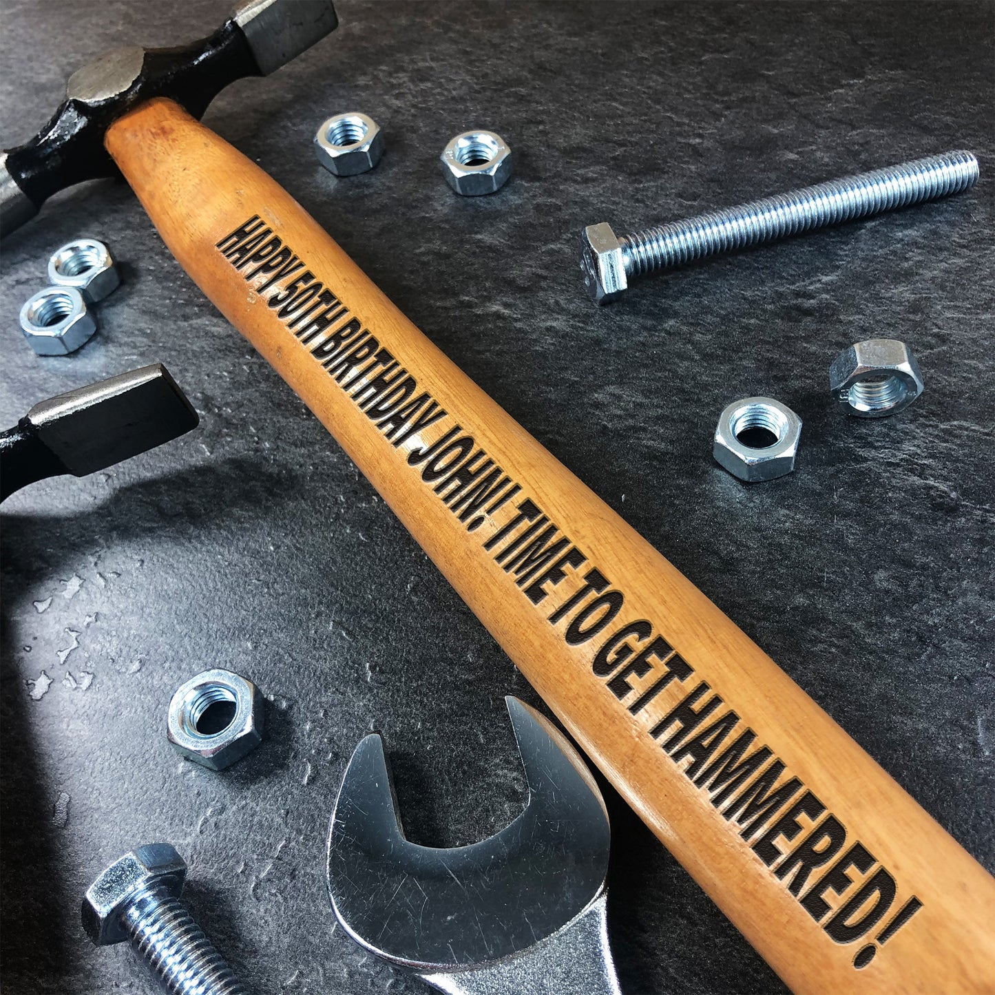 Personalised Birthday Hammer Engraved Gift 40th 50th 60th