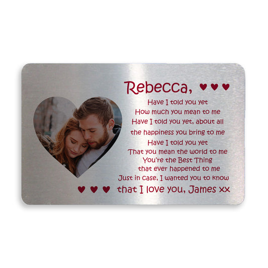 Beautiful Valentines Anniversary Gift Personalised Photo Card