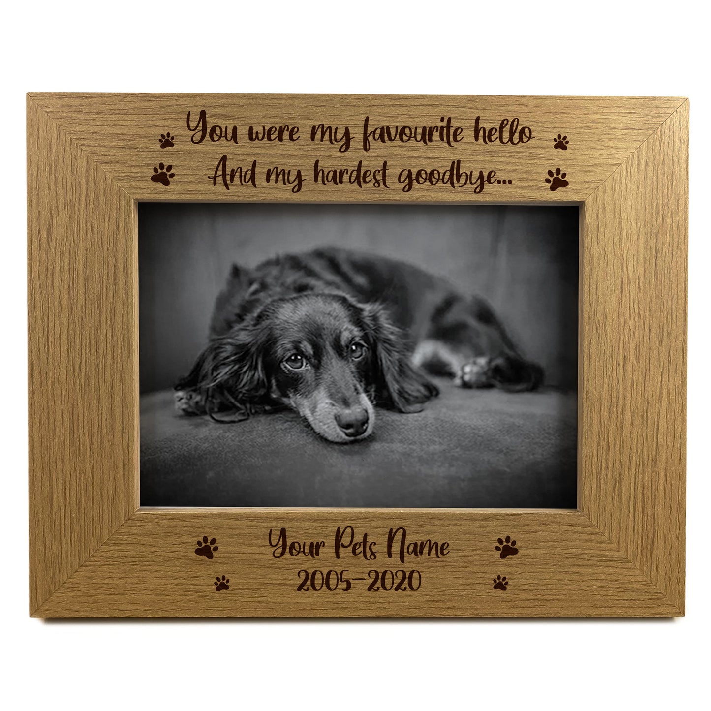 Dog Memorial Gift Wooden Photo Frame Rememberance Gift
