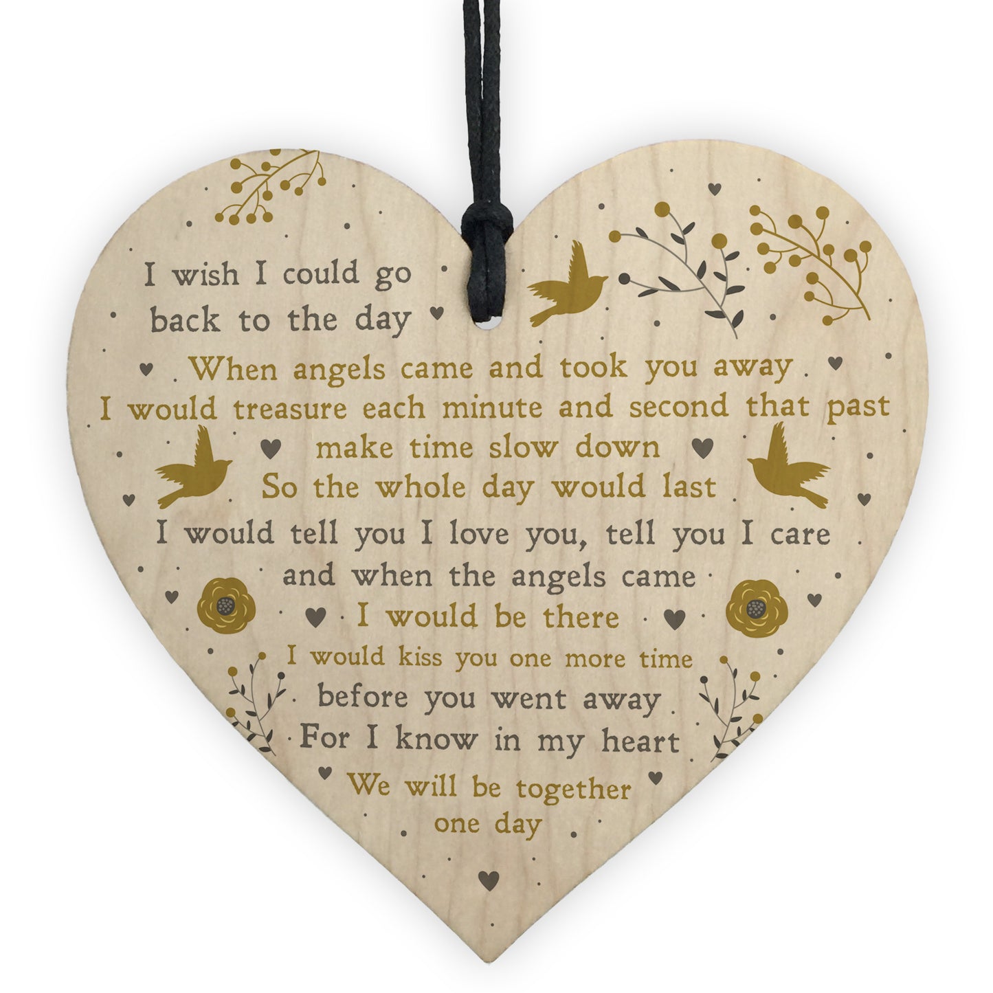 Memorial Gift For Mum Dad Nan Grandad Wooden Heart Xmas Bauble