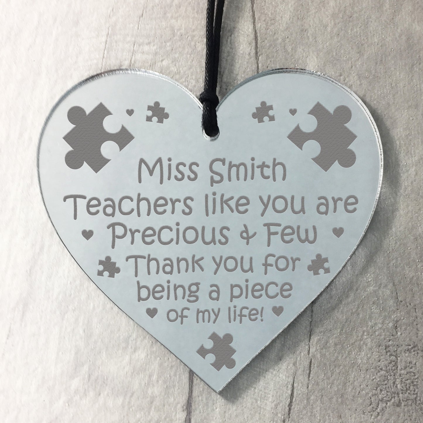 Personalised Teacher Heart Plaque Engraved Teacher Assistant