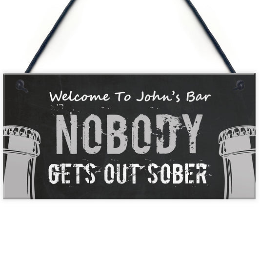 Funny Home Bar Sign Personalised Alcohol Beer Gift Man Cave Pub