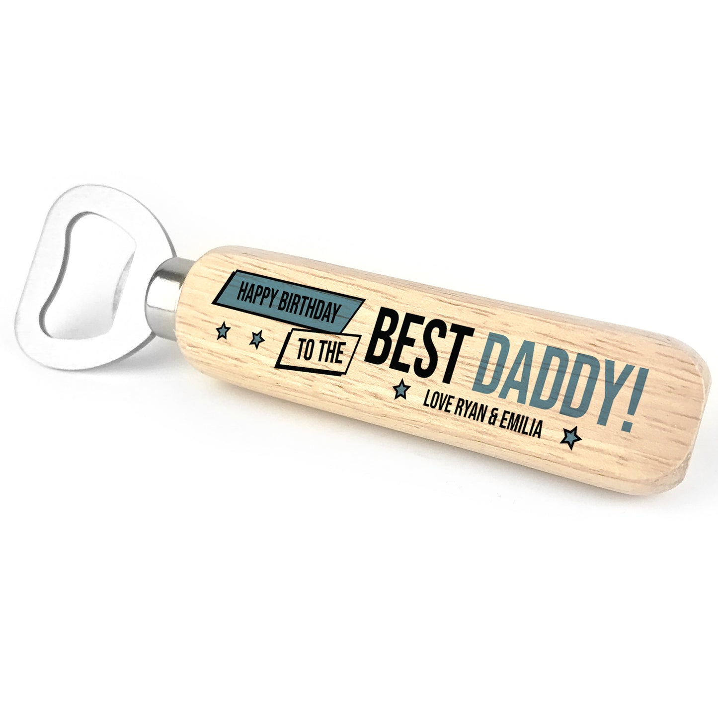 Personalised Birthday Gift For Daddy Wooden Bottle Opener Dad