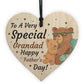 Cute Fathers Day Gift For Grandad Wood Heart Grandparent Gift