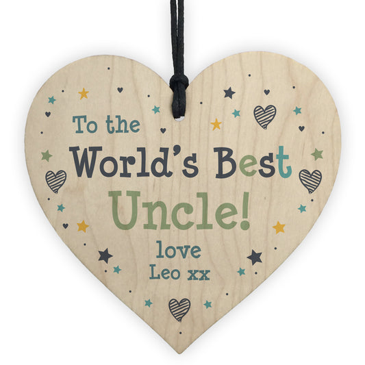 Uncle Gifts For Birthday Wood Heart Thank You Gift Personalised