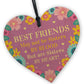 Best Friends Wooden Friendship Hanging Heart Birthday Friend