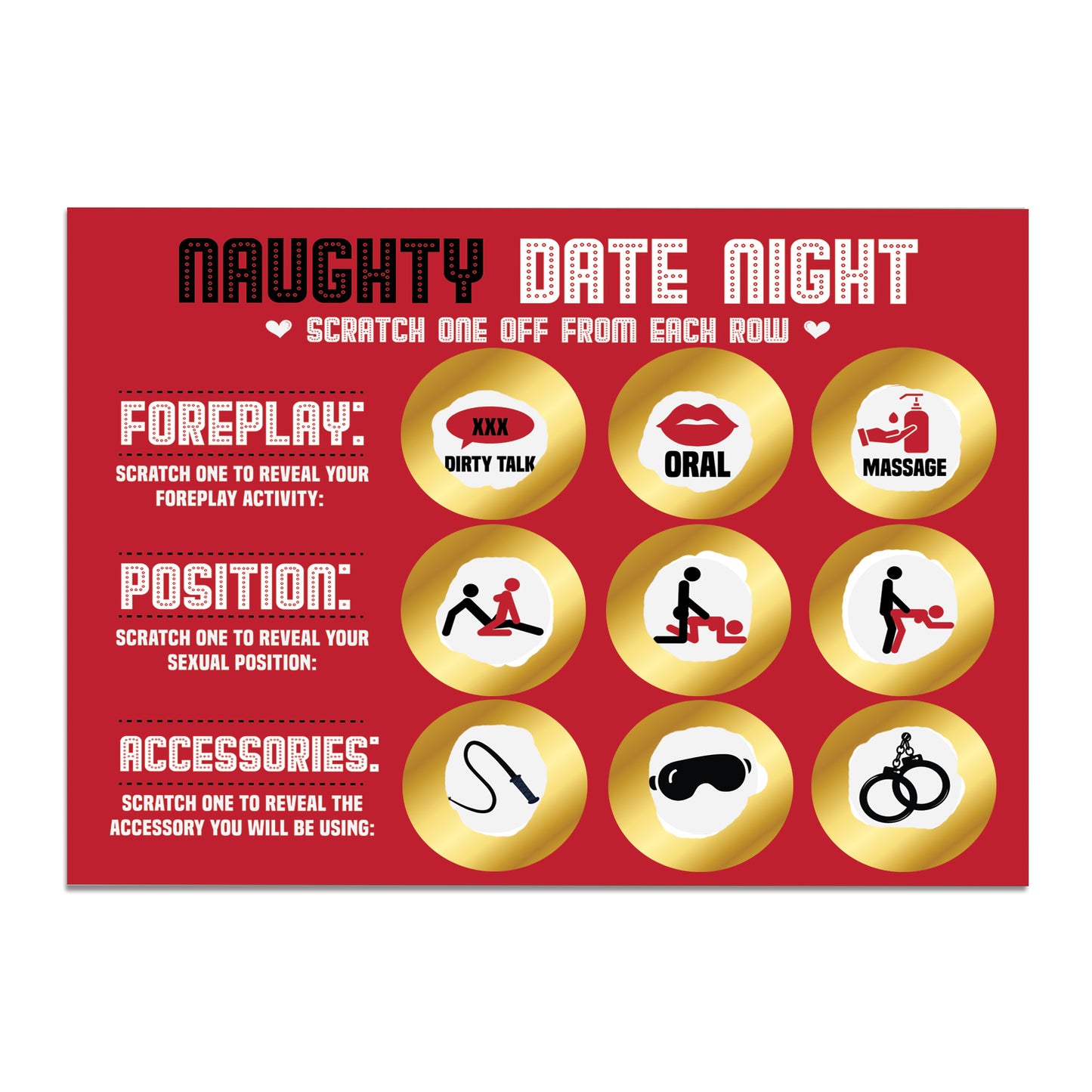 Naughty Date Night Scratch Card Valentines Day Anniversary Gift