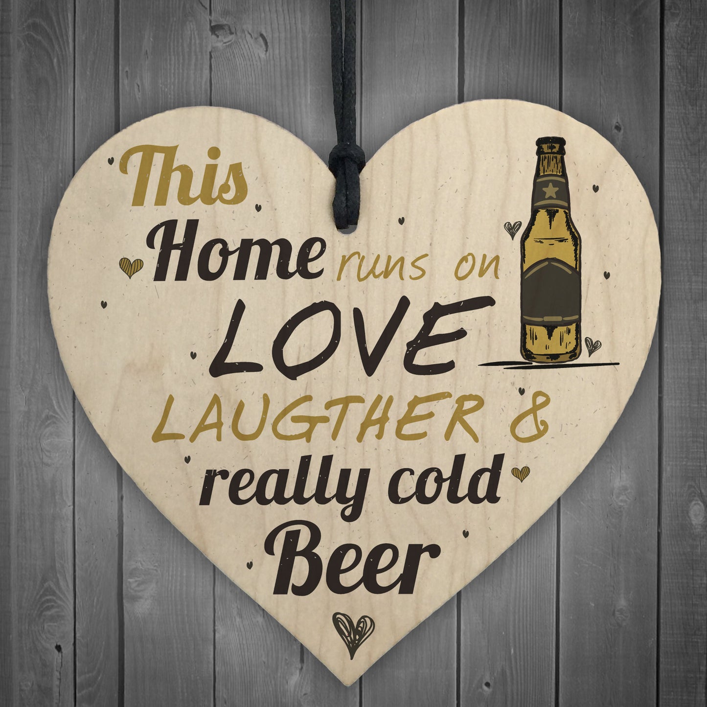 Love Laughter & Beer Funny Heart Plaques Alcohol Novelty Gifts