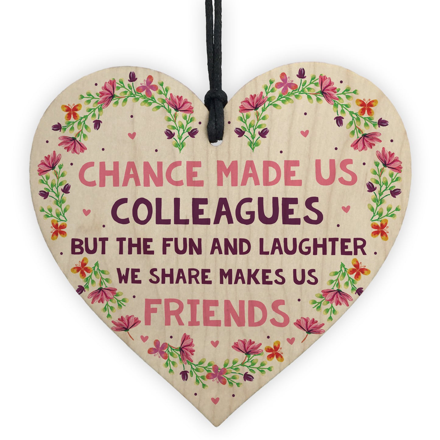 Chance Made Us Colleagues Wood Heart Leaving Gift Co Worker Gift
