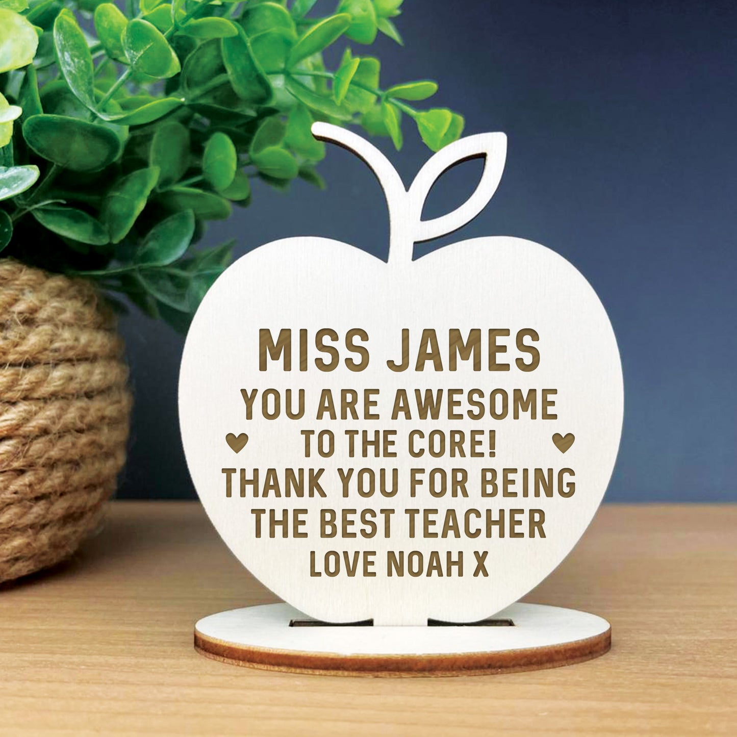 Thank You Gift For Teacher Engraved Apple Personalised