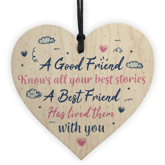 Best Friend Friendship Birthday Gift Handmade Wood Heart Plaque