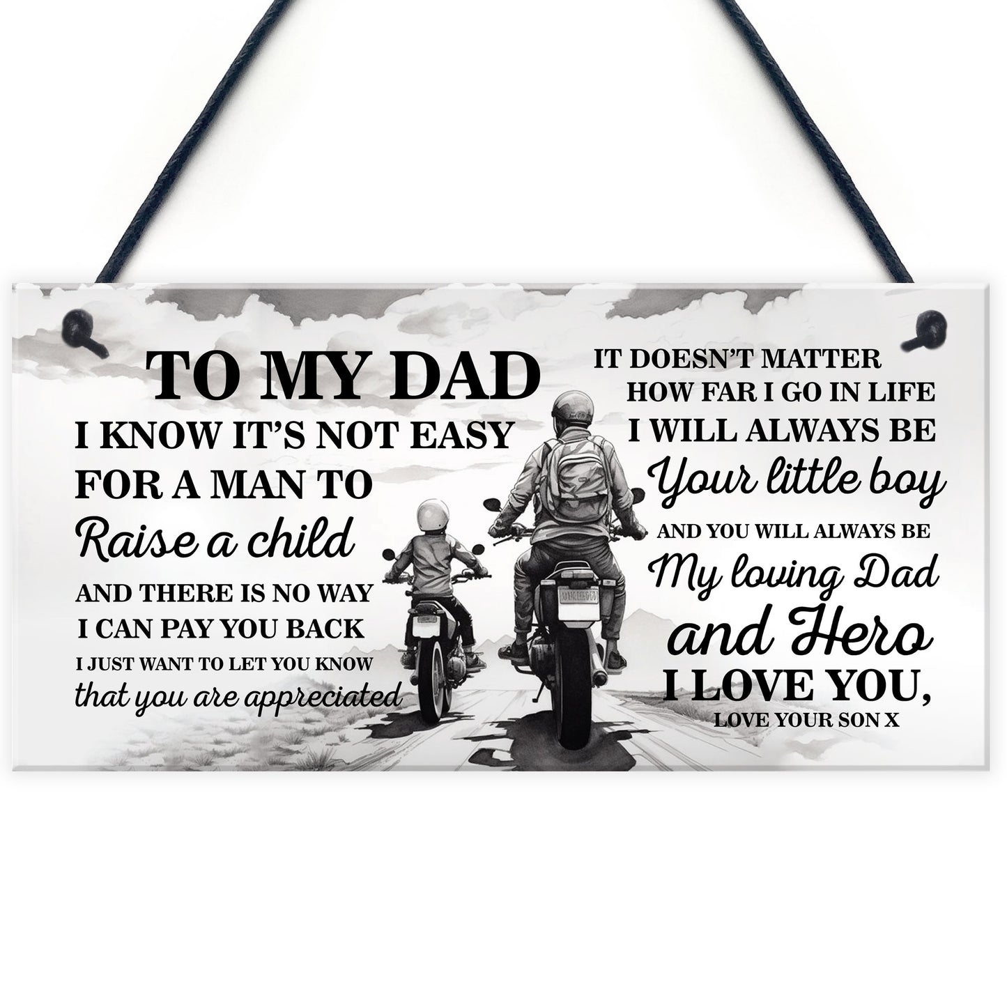 Novelty Motorbike Motorcyle Sign Biker Gift For Dad Fathers Day