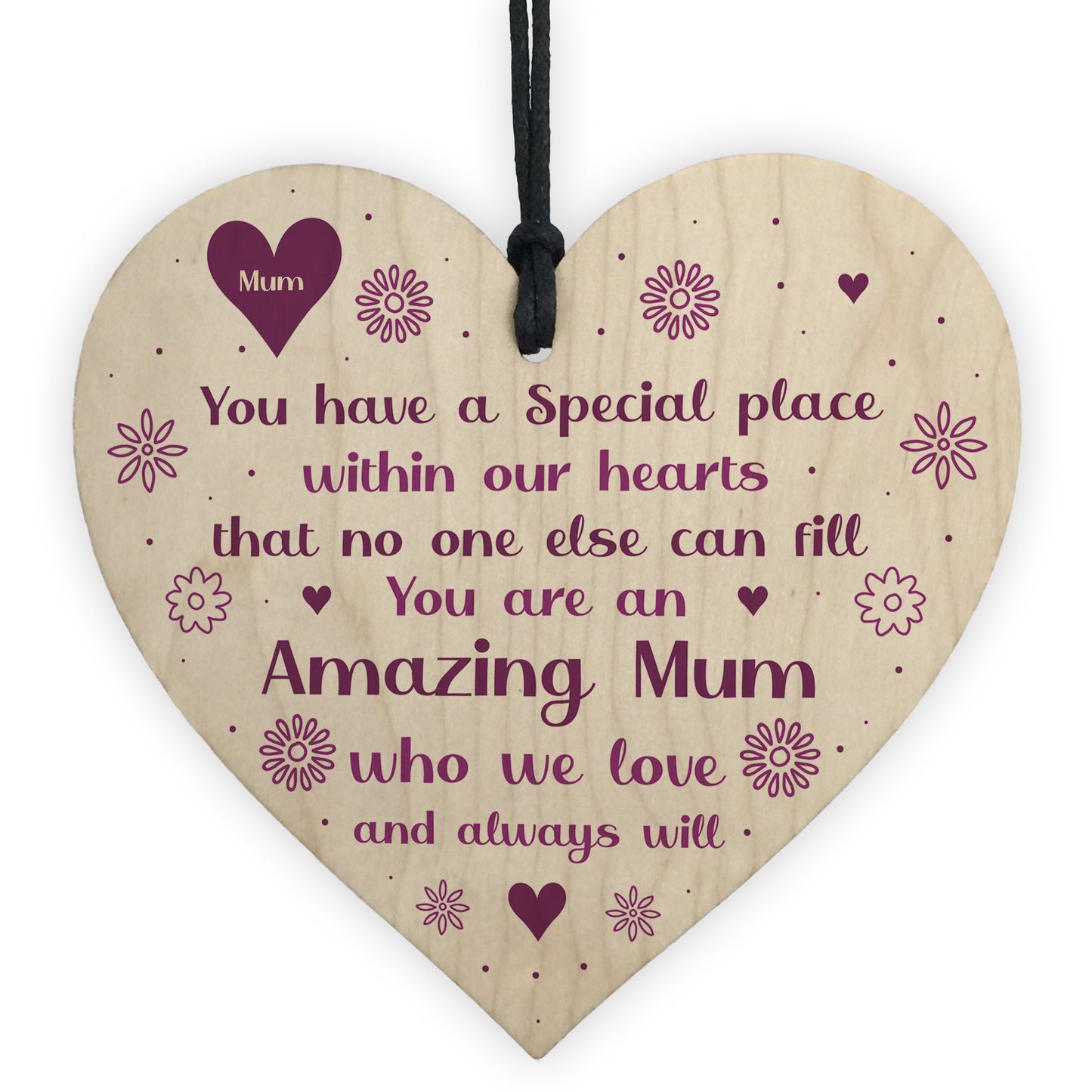 Amazing Mum Gifts For Birthday Wooden Heart Sign Thank You