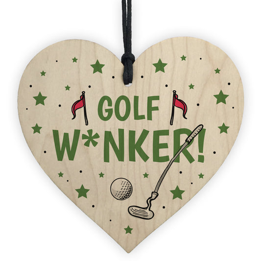 Funny Golf Gift Golf Accessories Wood Heart Dad Grandad Birthday