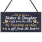 Mother And Daughter Keepsake Gift For Christmas Birthday Sign