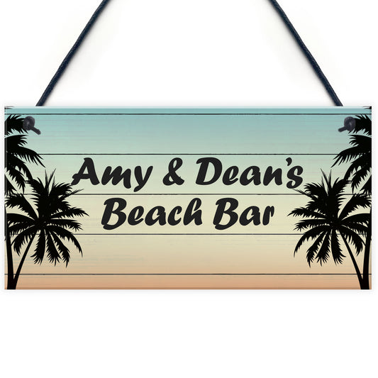 Personalised Beach Bar Sign Novelty Home Bar Decor Signs