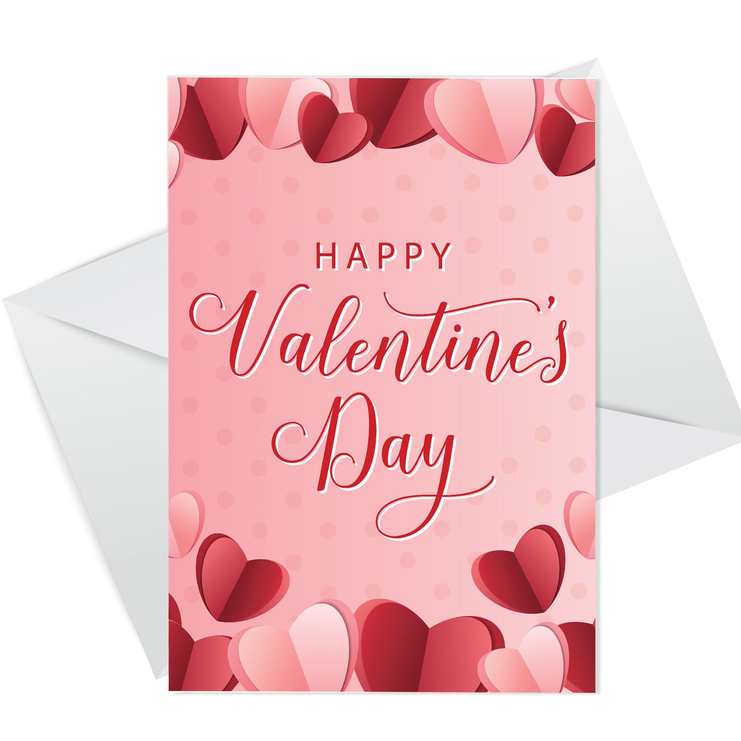 Happy Valentines Day Cute Pink Hearts Girlfriend Wife Valentine