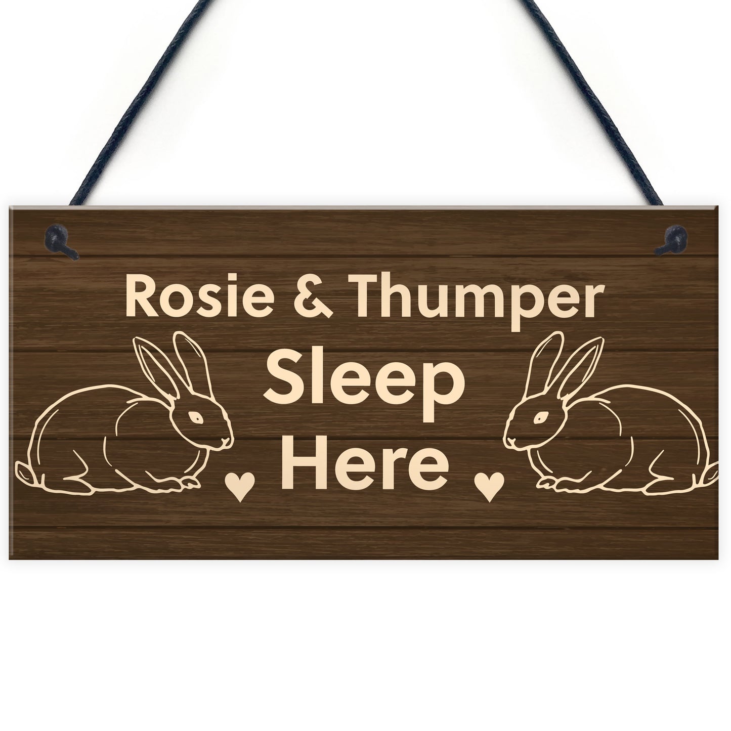 Personalised Rabbit Sign Hanging Garden Sign Hutch Sign