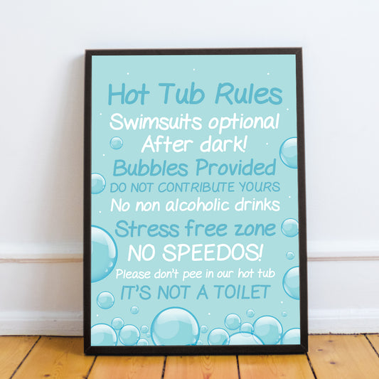 Hot Tub Rules Sign Framed Print Hot Tub Signs And Plaques Decor