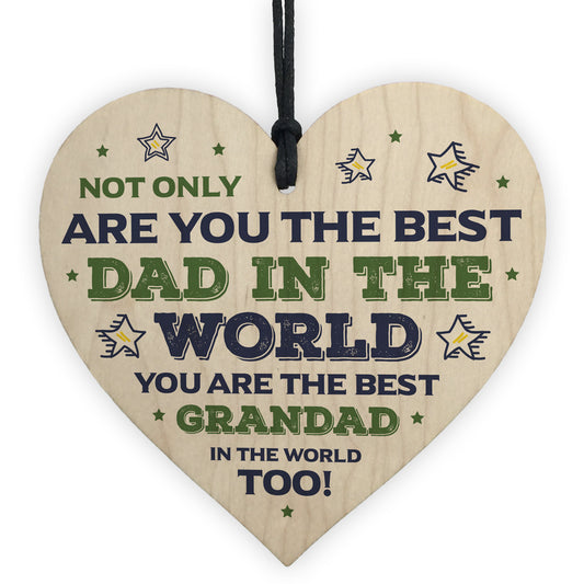 Best Dad And Grandad Gift For Birthday Fathers Day Wood Heart