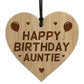 Birthday Gift For Auntie Wood Engraved Heart 30th 40th 50th