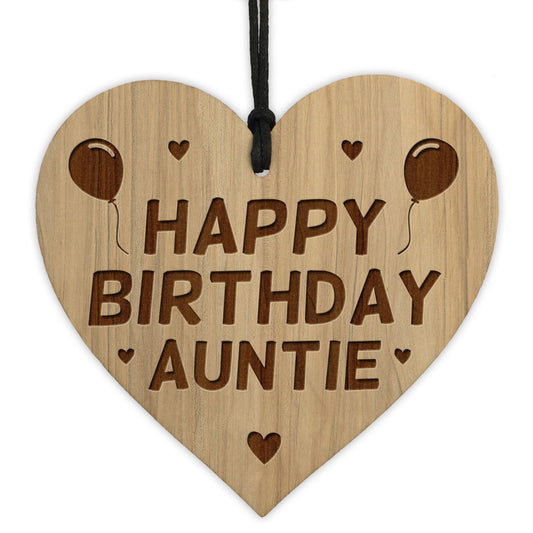 Birthday Gift For Auntie Wood Engraved Heart 30th 40th 50th