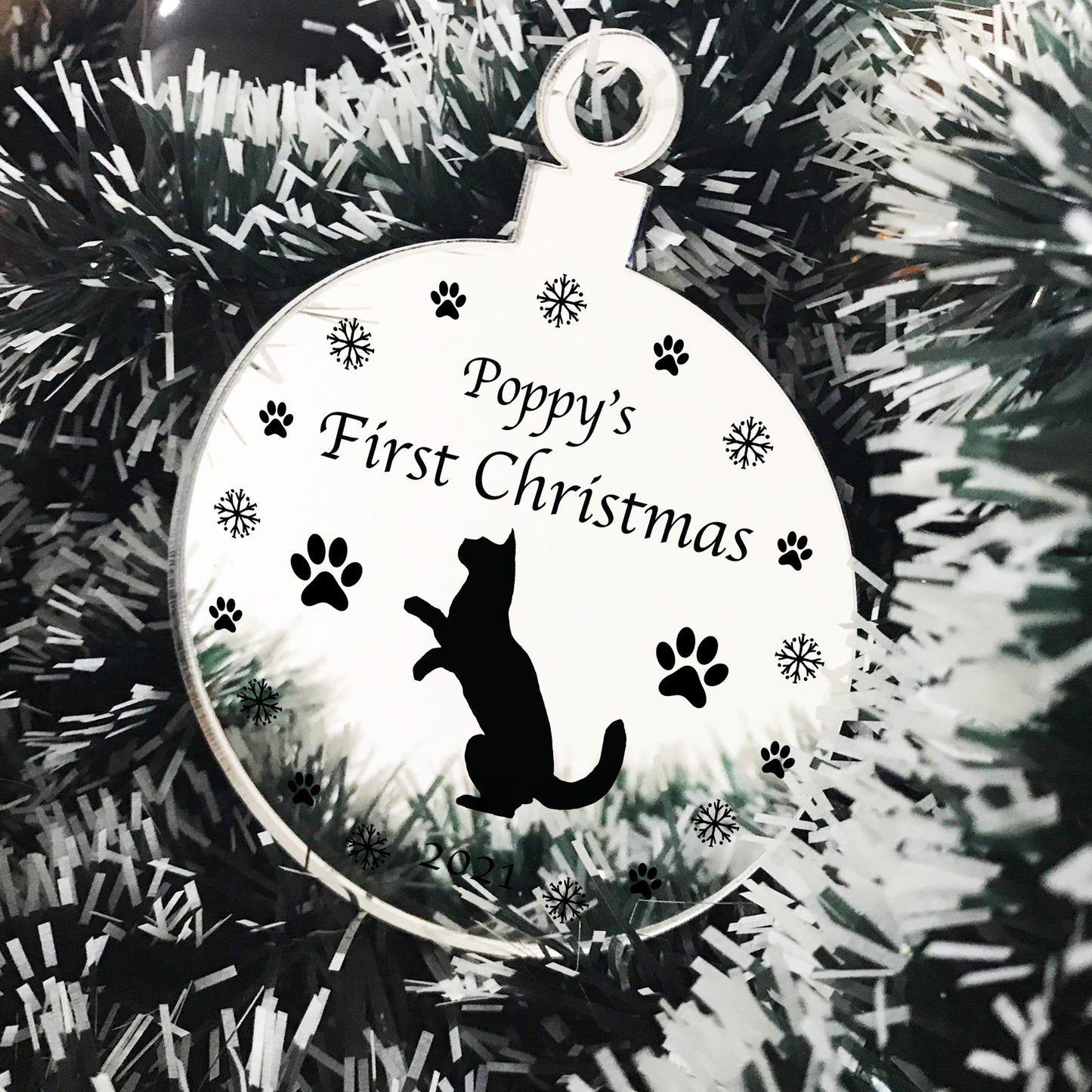 First Christmas With Cat Kitten Personalised Christmas Decor