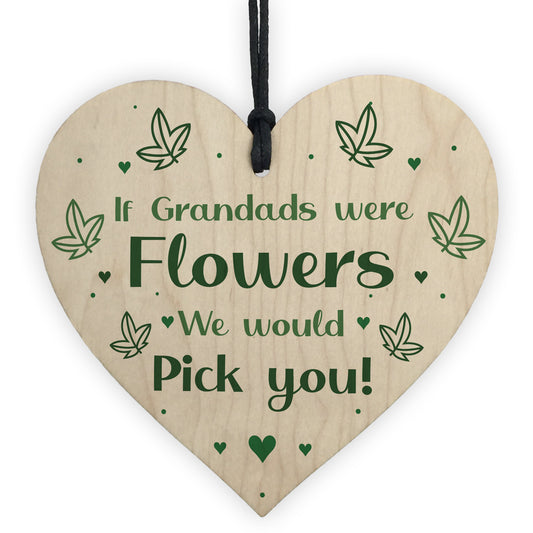 Novelty Thank You Gift For Grandad Birthday Christmas Wood Heart