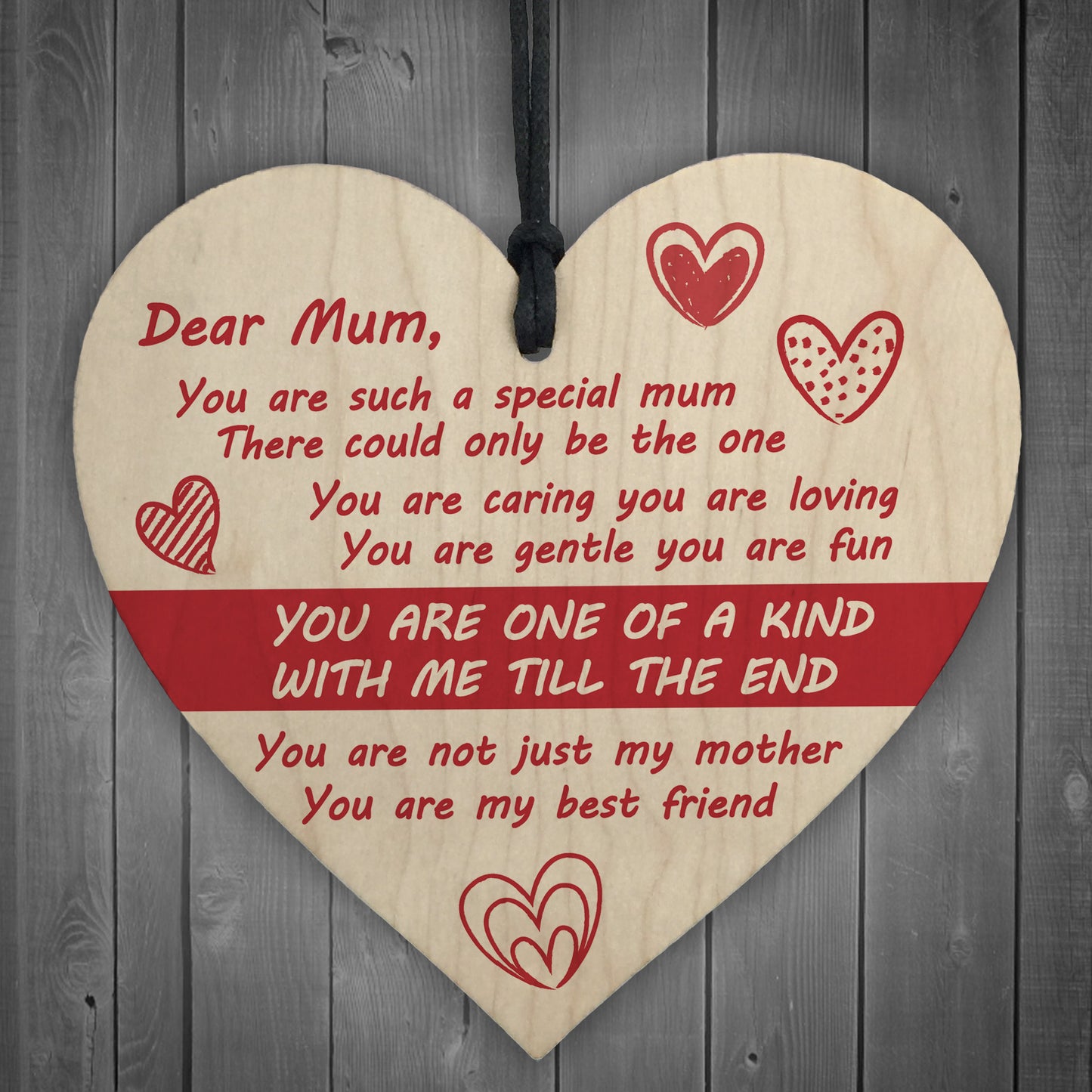 Dear Mum Hanging Heart Sign Mothers Day Birthday Gifts