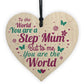 THANK YOU Step Mum Daughter Mum Mummy Gifts Wooden Heart