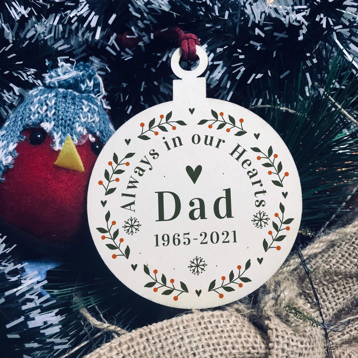 Personalised Rememberance Christmas Ornament Dad Memorial