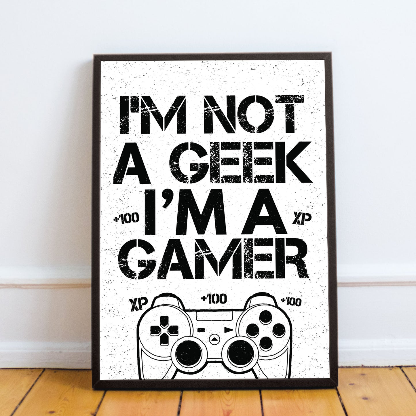 NOT A GEEK IM A GAMER Funny Gaming Print For Boys Bedroom Decor