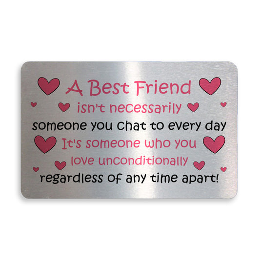 Thankyou Gift For BEST FRIEND Wallet Card Insert Friendship Gift