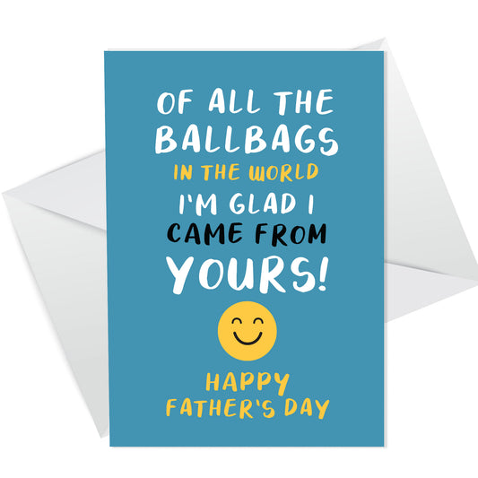 Funny Rude Fathers Day Card A6 Card For Dad On Fathers Day