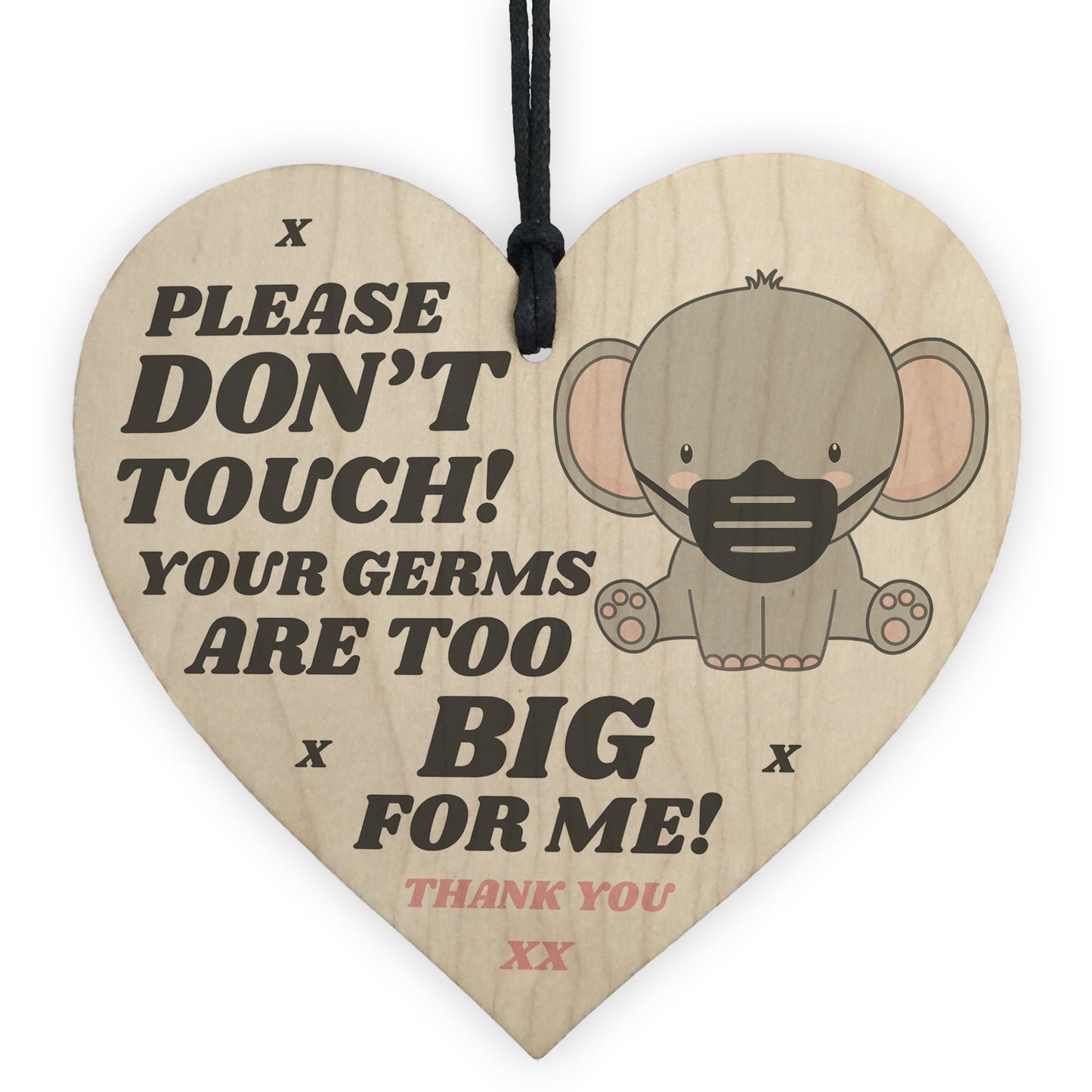 Please Don't Touch Your Germs Are Too Big Hanging Pram Tag