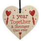 1st Anniversary Gift Wood Heart Perfect Gift For Husband Wife