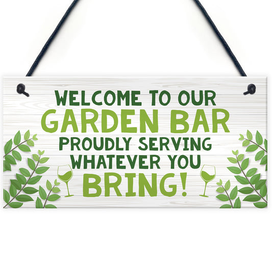 Garden Bar Sign Hanging Door Wall Home Bar Sign Alcohol Sign