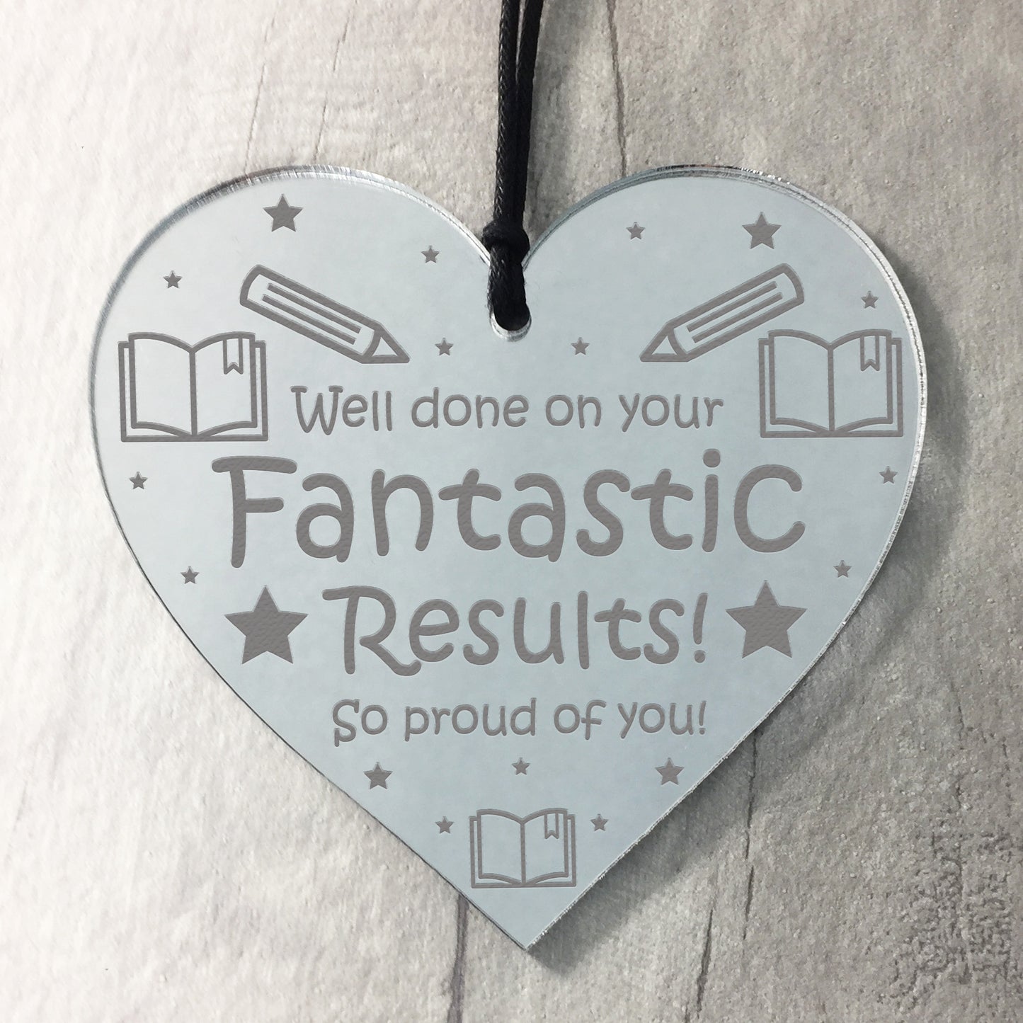 Congratulations Gift FANTASTIC Results Engraved Heart Daughter