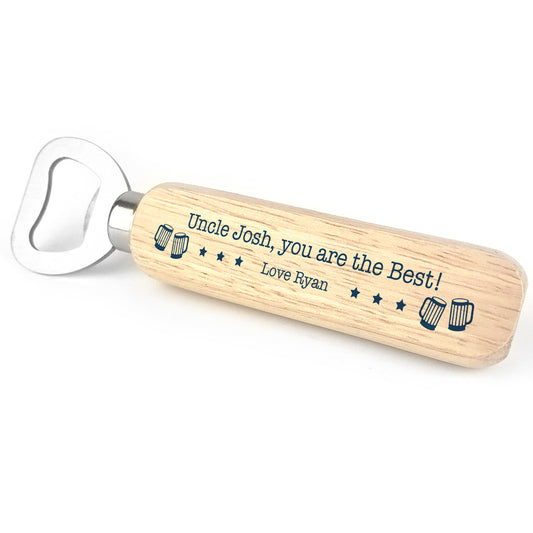 Unique Gift For Uncle Wood Bottle Opener Personalised Birthday