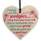 Friendship Funny Birthday Christmas Gift Wooden Heart Thank You