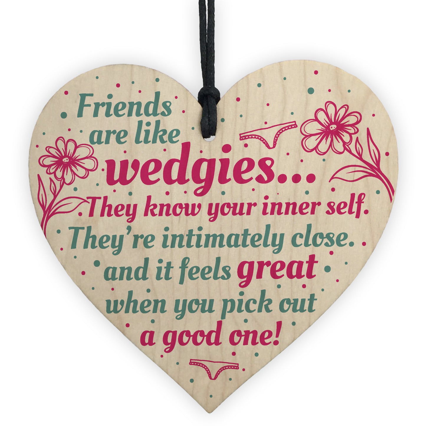 Friendship Funny Birthday Christmas Gift Wooden Heart Thank You