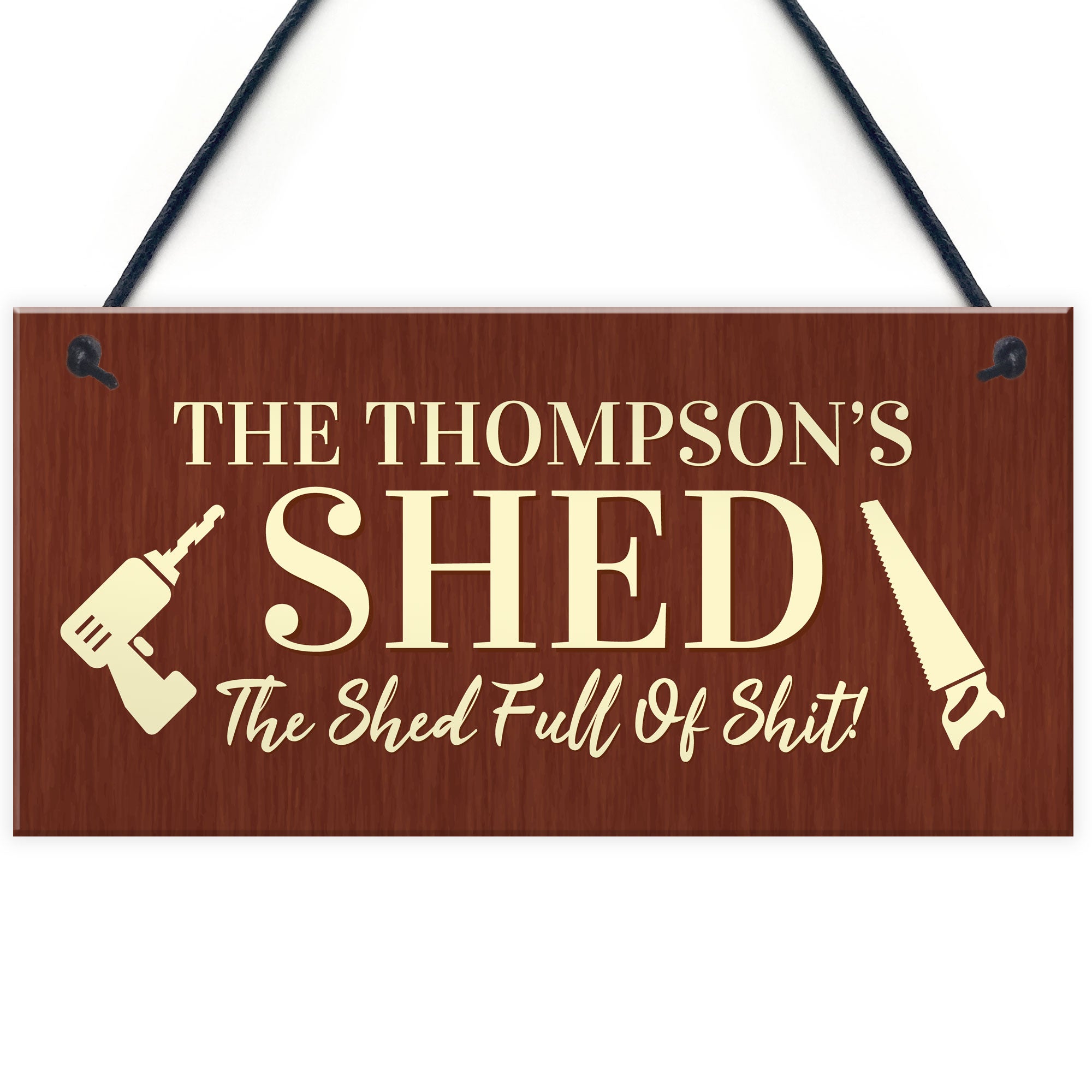 Funny Shed Sign Personalised Home Decor Door Sign Garden Plaque – Red ...