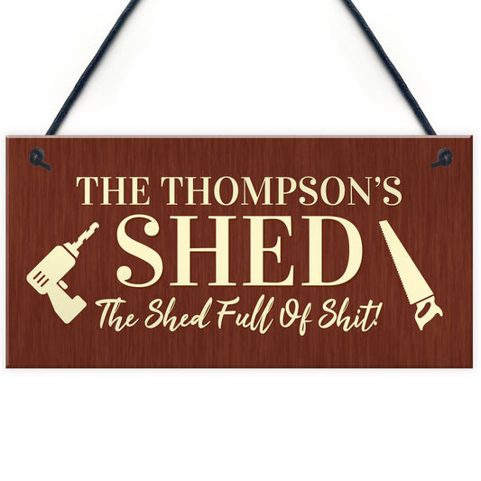 Funny Shed Sign Personalised Home Decor Door Sign Garden Plaque
