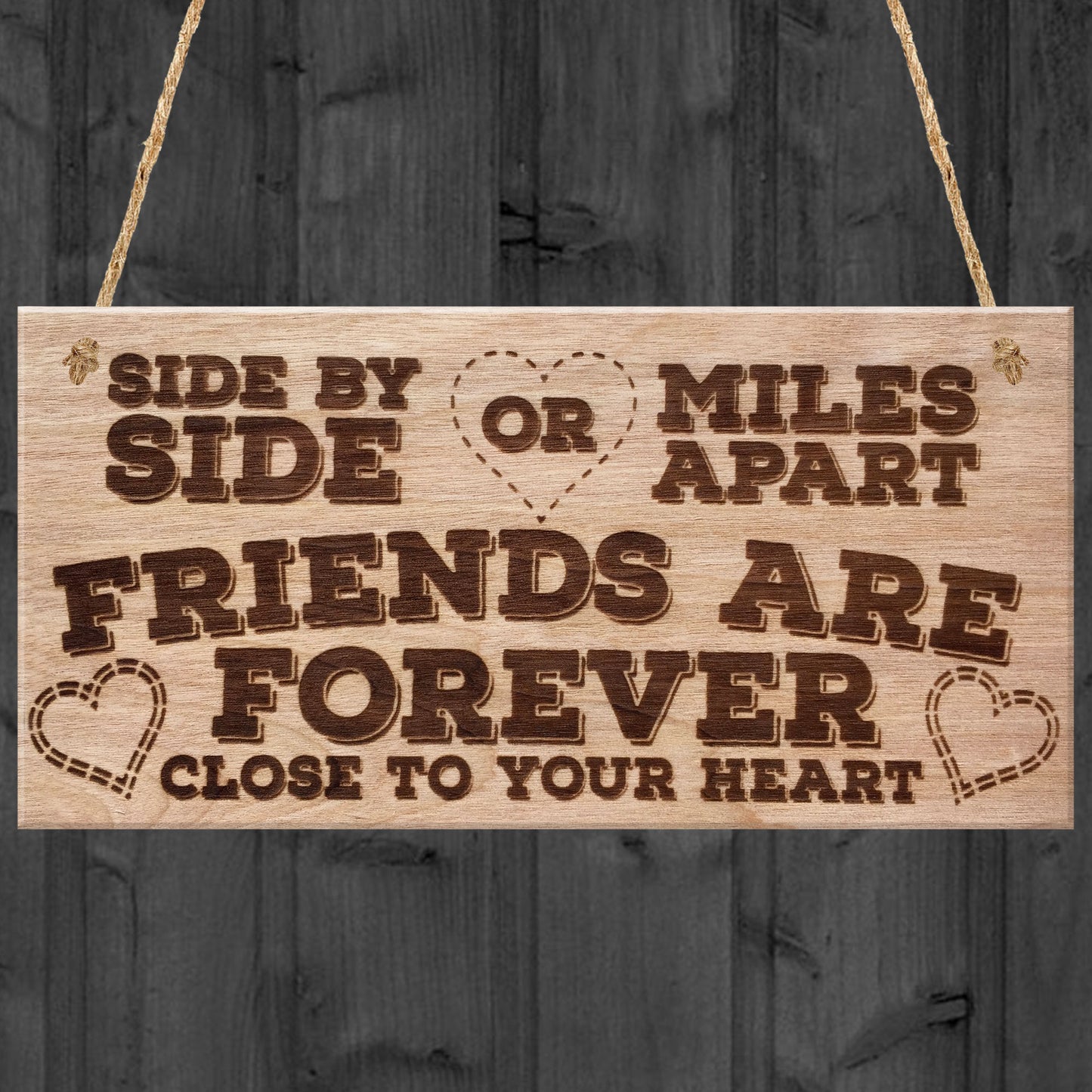 Friends Are Forever Love Friendship Gift Hanging Wooden Plaque