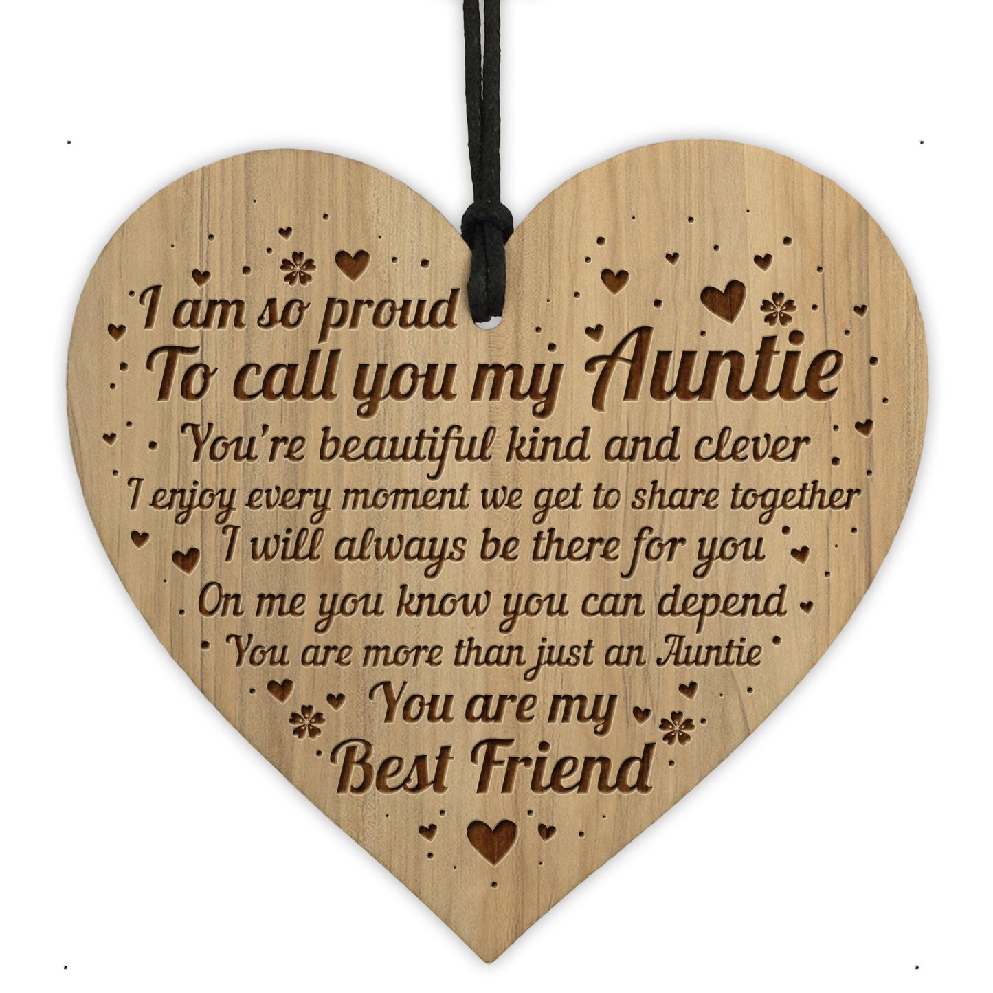 Auntie Present From Niece Nephew Engraved Heart Birthday Xmas