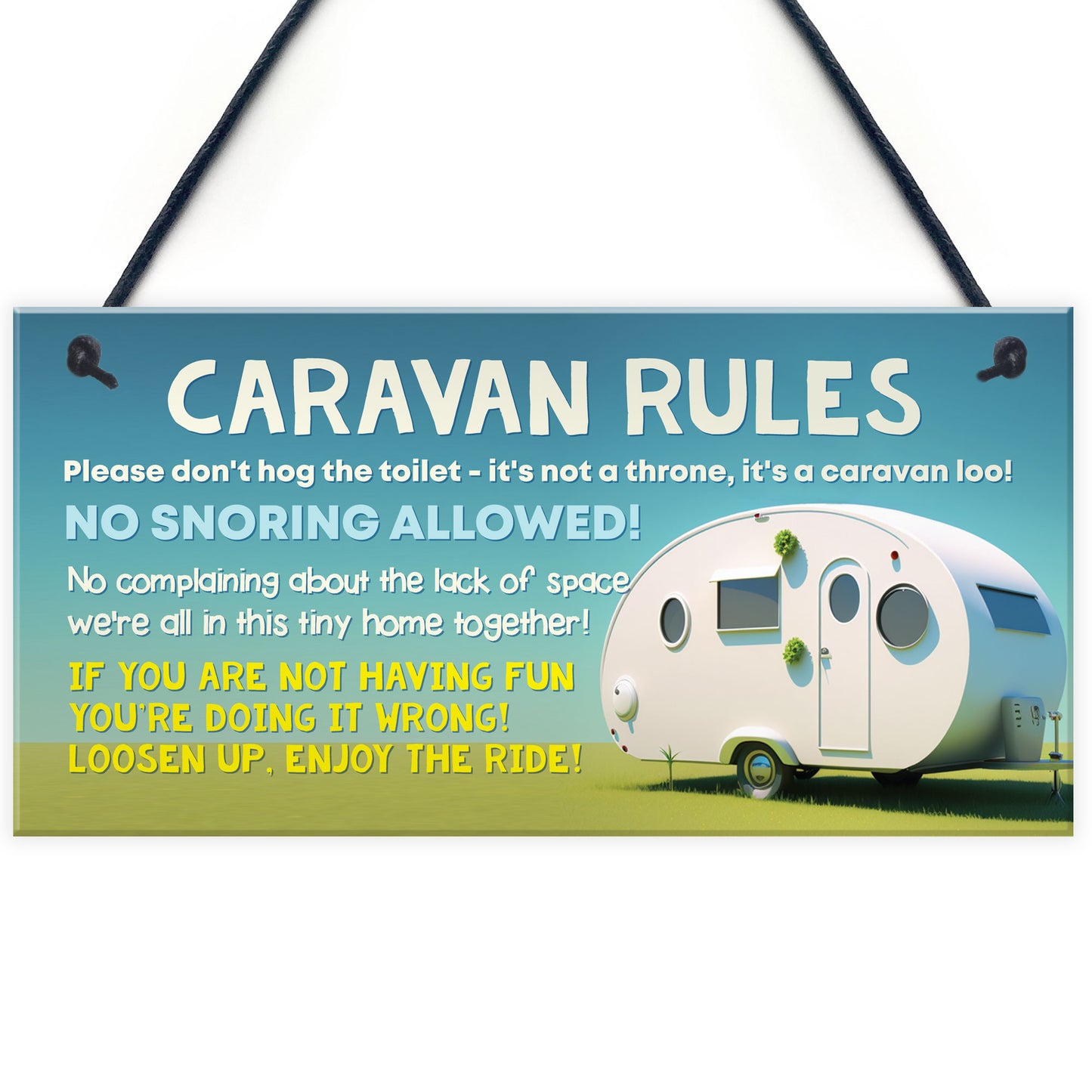 Funny Caravan Rules Sign Novelty Caravan Decor Accessories